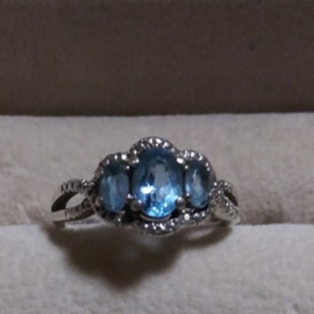 Lab created topaz Sterling silver ring